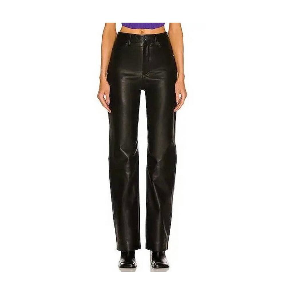 Remain Straight Leg Genuine Leather Lynn Pants Black Size 0/32 NWT - Picture 7 of 11